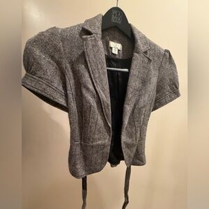 LOFT Women's Herringbone Short Sleeve Blazer